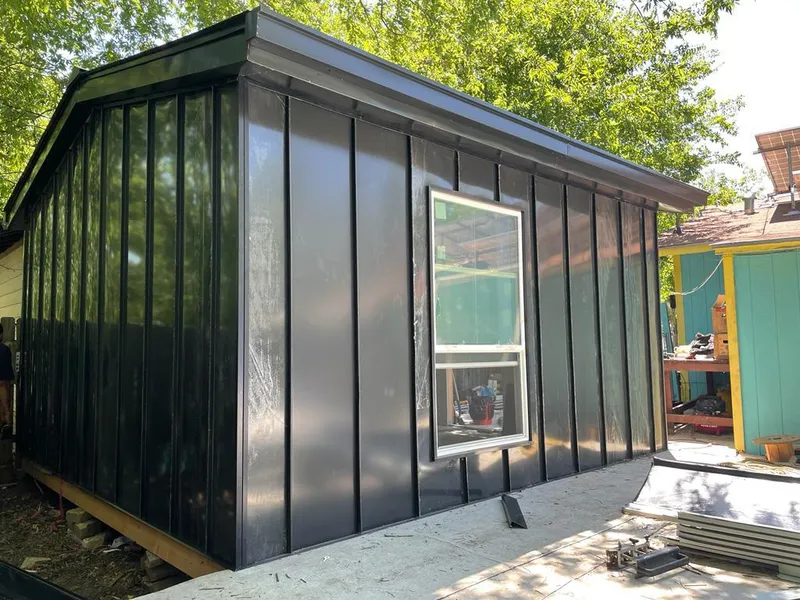 Black standing seam metal wall panels for Metal Roof Installation in Briar Chapel